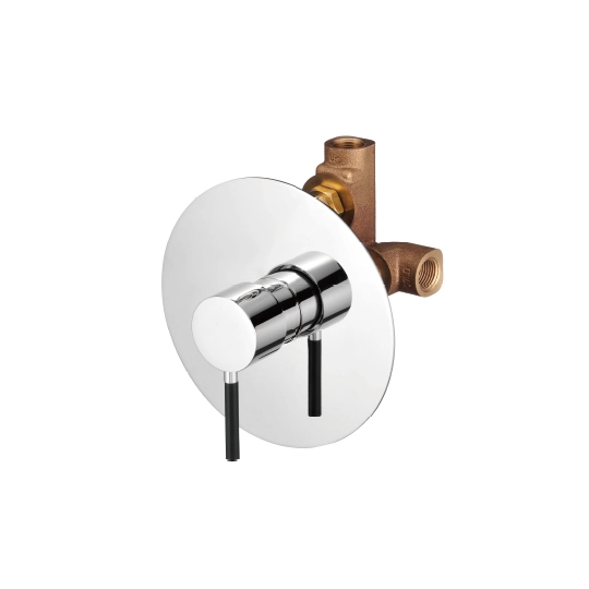 Wall type single handle dual control valve body group